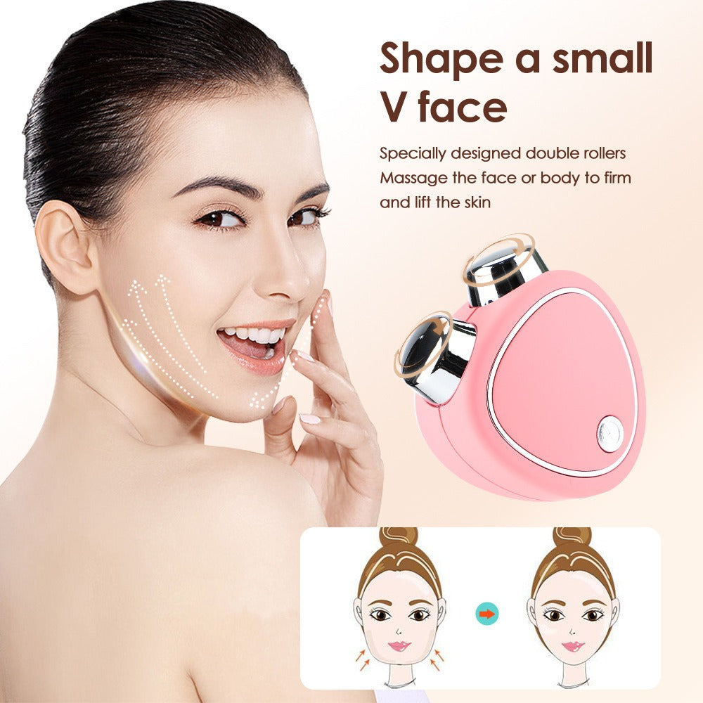 Microcurrent lifting face beauty instrument facial massager roller fac ...